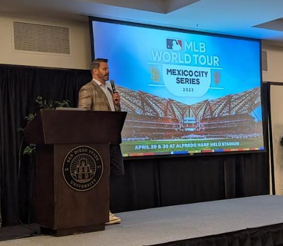 Esteemed speaker presenting at a San Diego business gathering
